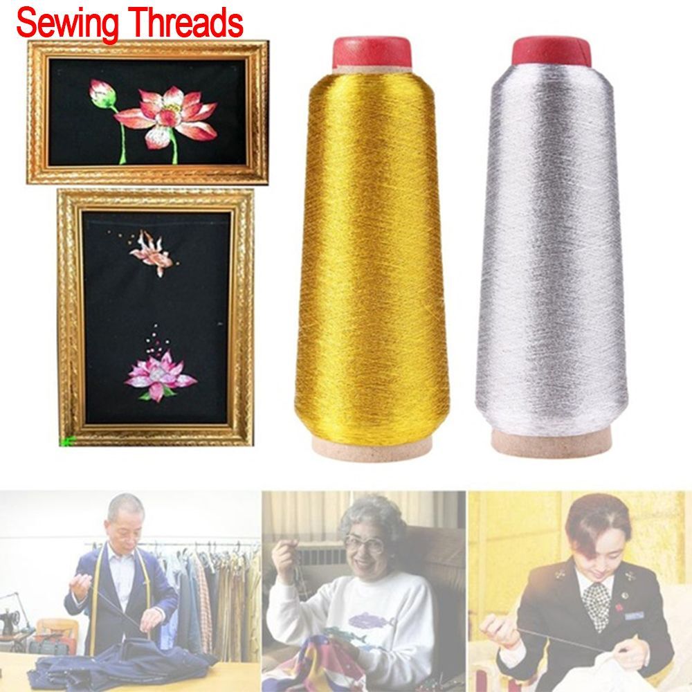 Cotton Embroidery Thread Skeins - Złote/srebrne nici do haftu komputerowe nici