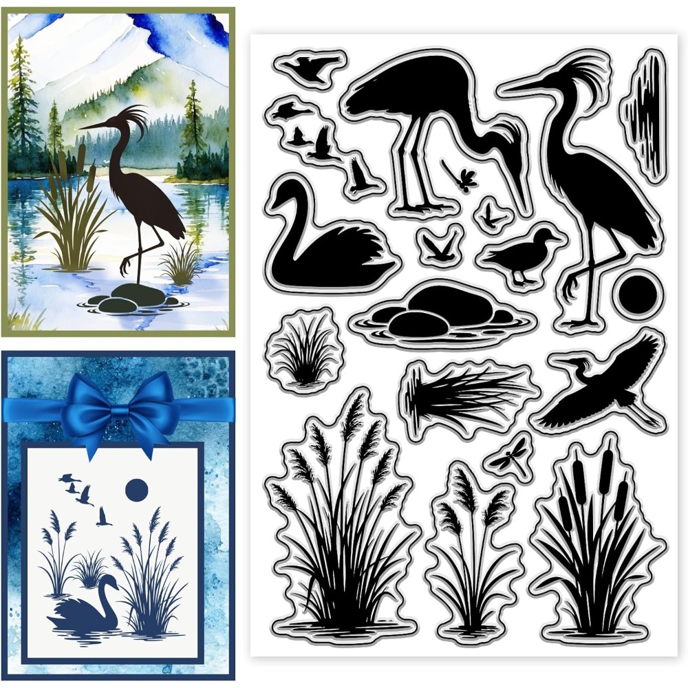 Clear Silicone Stamps For Card Making - Przezroczyste silikonowe stemple z motywem ptaków