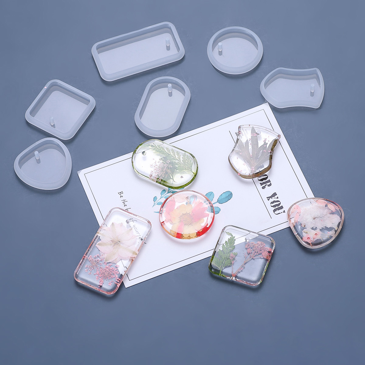 Silicone Epoxy Resin Molds Set - 1/6/10 sztuk DIY brelok zawieszka silikonowe