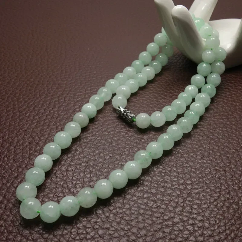 Beading - Naszyjnik z koralików jadeitowych w kolorze