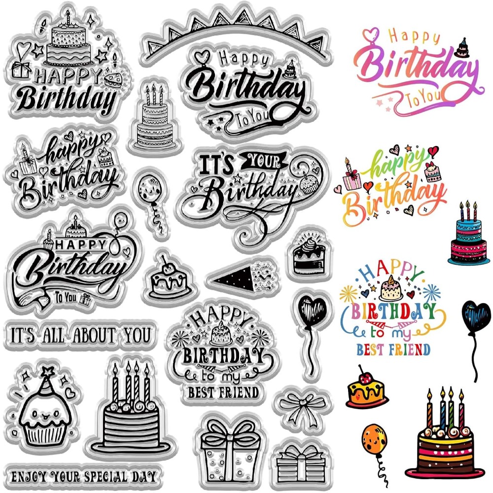 Clear Silicone Stamps For Card Making - Stemple przezroczyste \