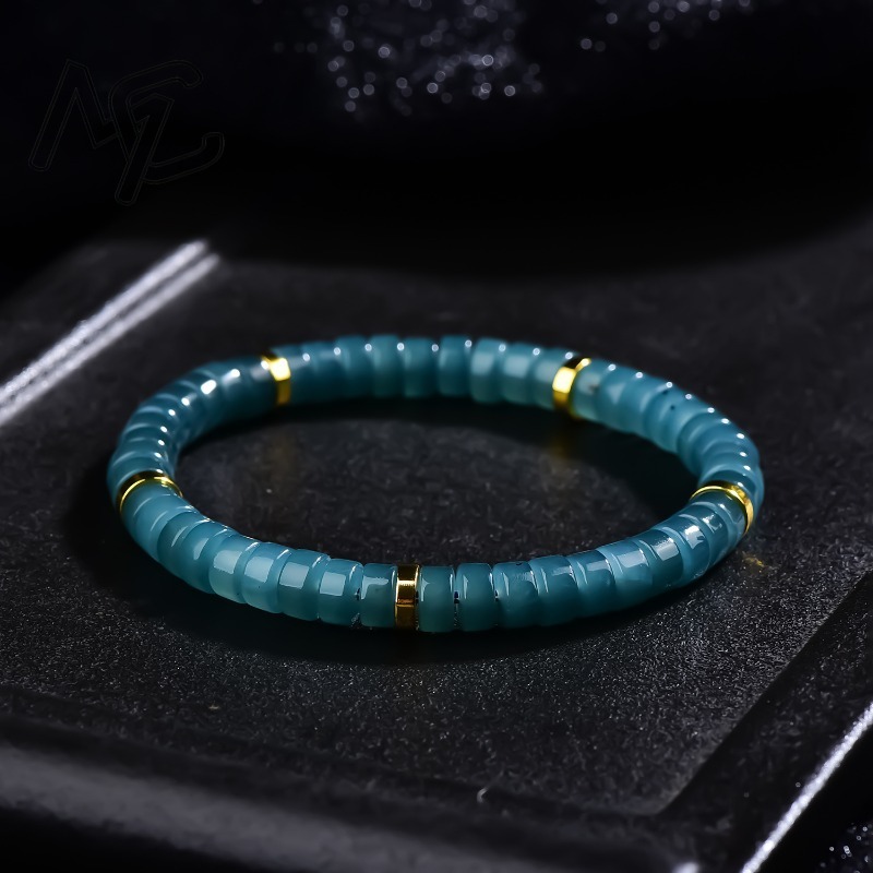 Beading - Naturalny Jadeit Niebieski Wodny Koraliki Abakusowe