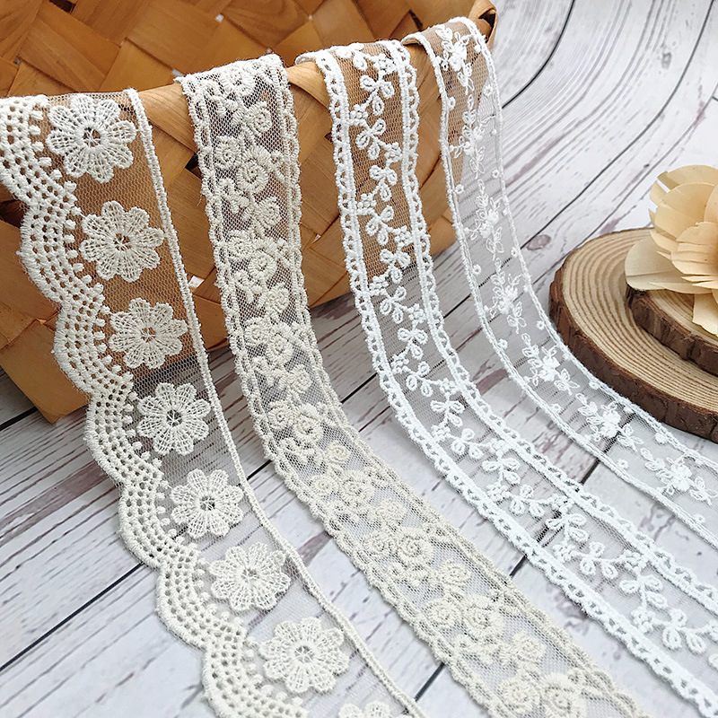 Cotton Embroidery Thread Skeins - 3 jardy / partia haftu Biała