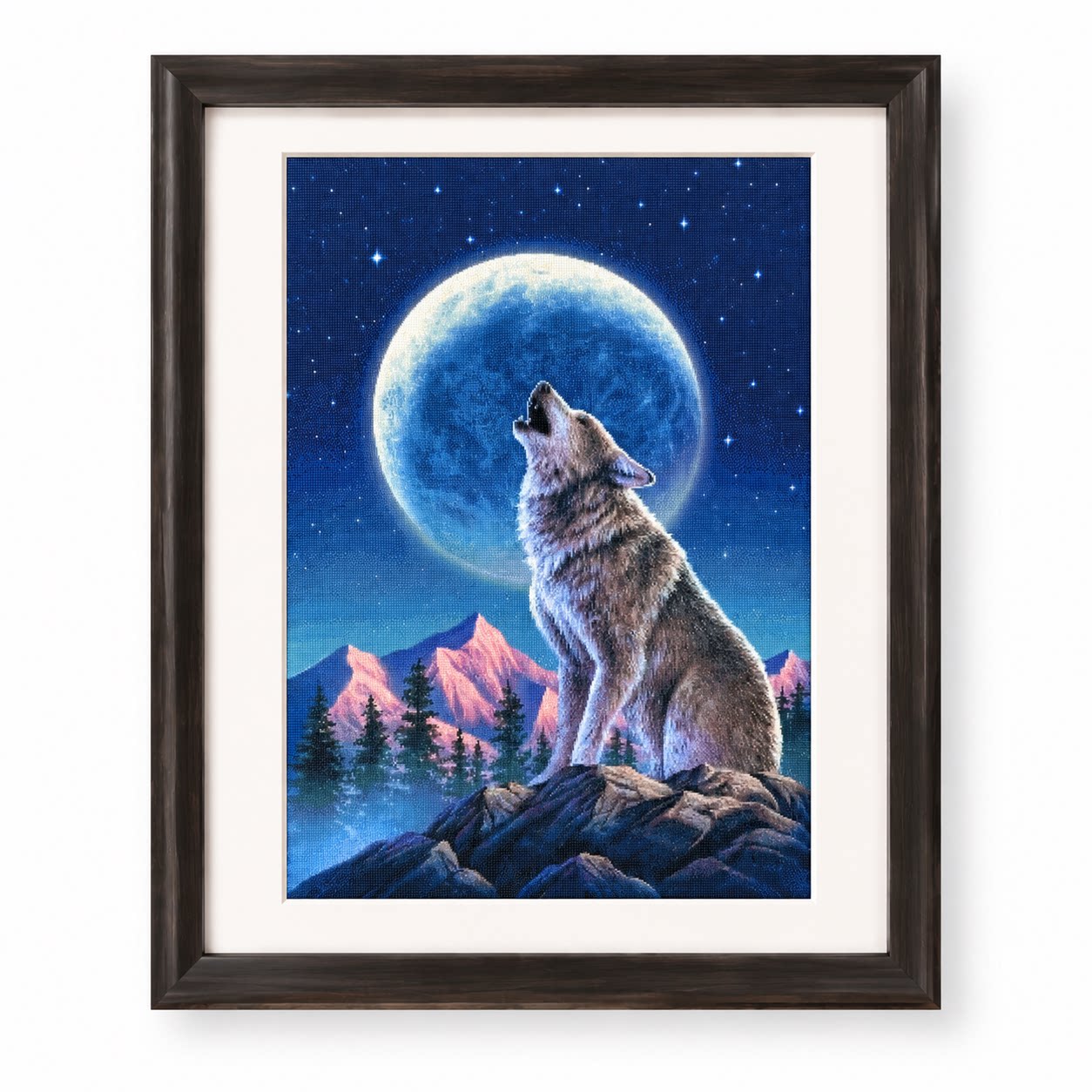 [ZZ9252-Lone Wolf Under the Mo – Cross Stitch Stamped Kits Beginners recenzja i cena