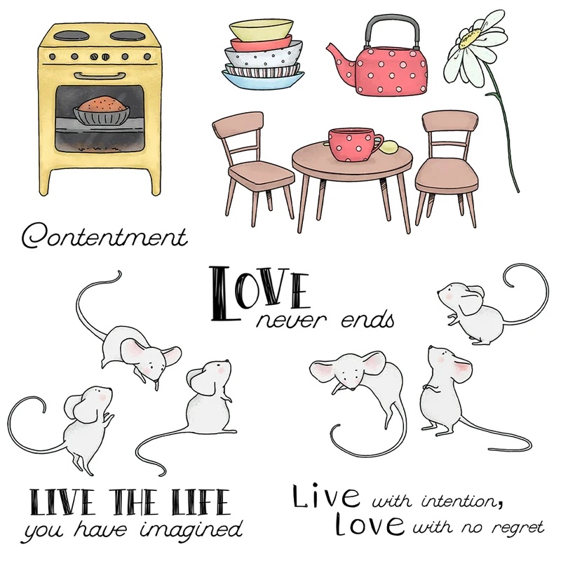 Suncraft Little Mouse & Kitche – Clear Silicone Stamps For Card Making recenzja i cena