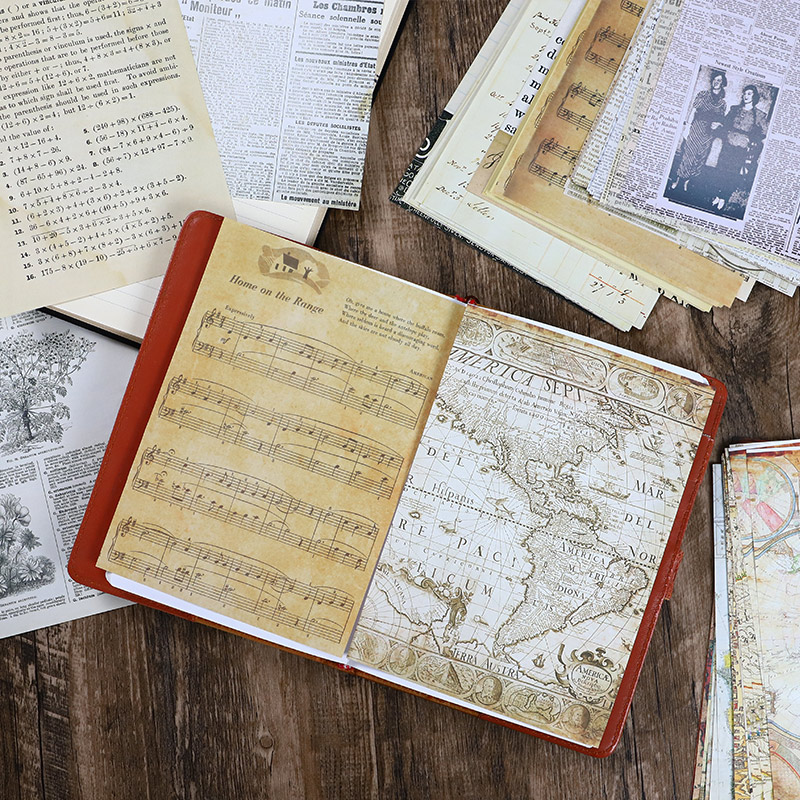 30 Szt Stara Mapa Kwiat Litery – Vintage Junk Journal Scrapbooking Paper recenzja i cena