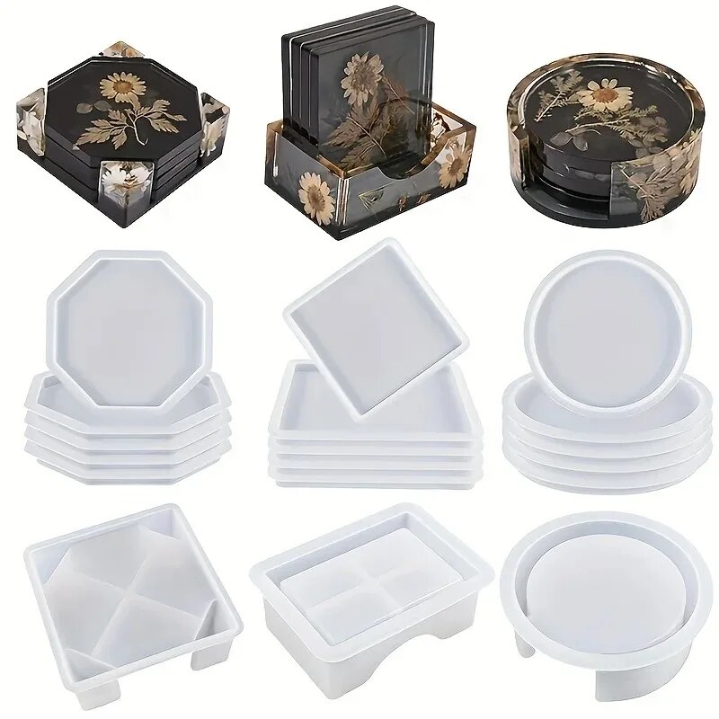 Zestaw form do żywicy Coaster  – Silicone Epoxy Resin Molds Set recenzja i cena