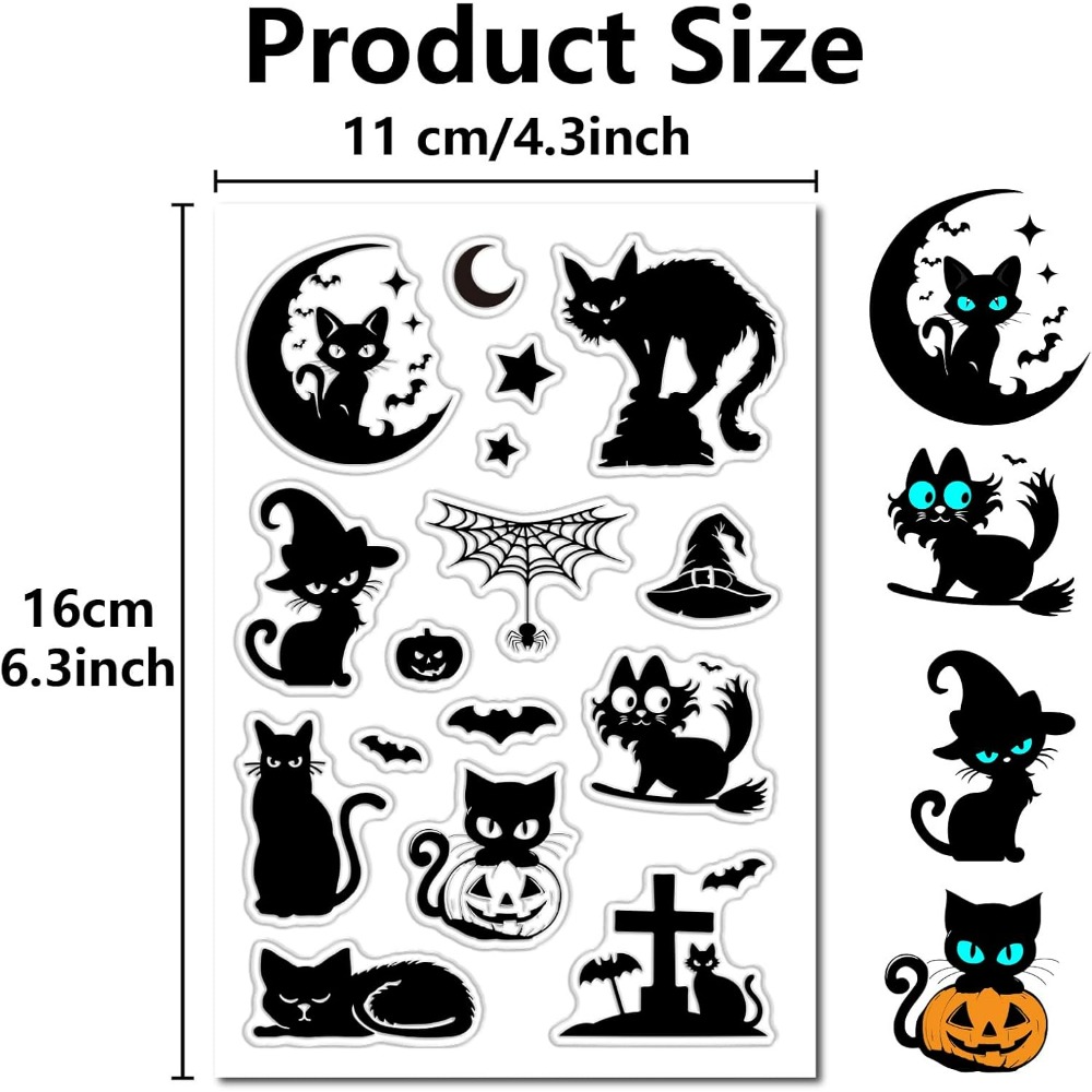 Halloweenowe czarne koty, prze – Clear Silicone Stamps For Card Making recenzja i cena